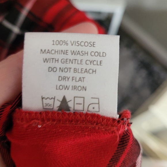 Mud Pie Red Plaid Decker Dress Long Top L Buffalo plaid NWT - Picture 5 of 6